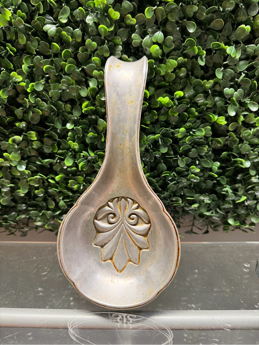 Lenox Bronze-Tone Decorative Ceramic Spoon Rest
